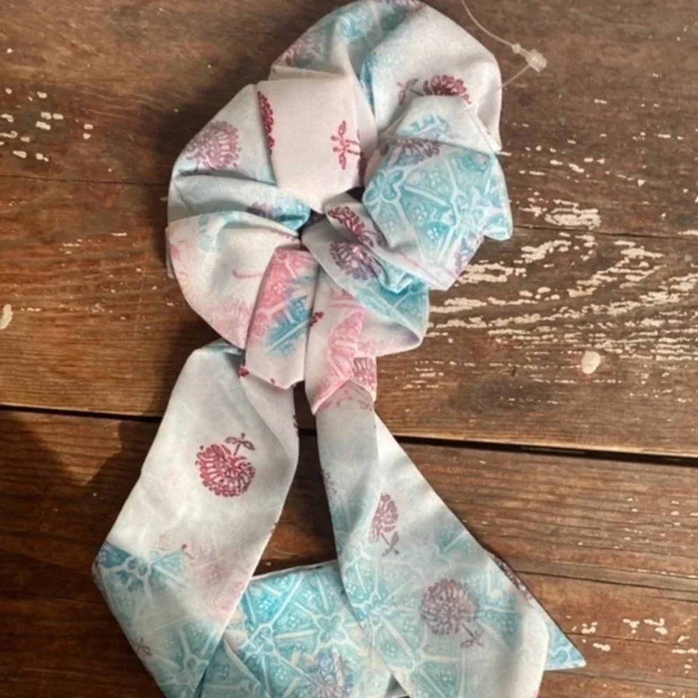 Anthropologie Ronnie Floral Scarf Ponytail Holder